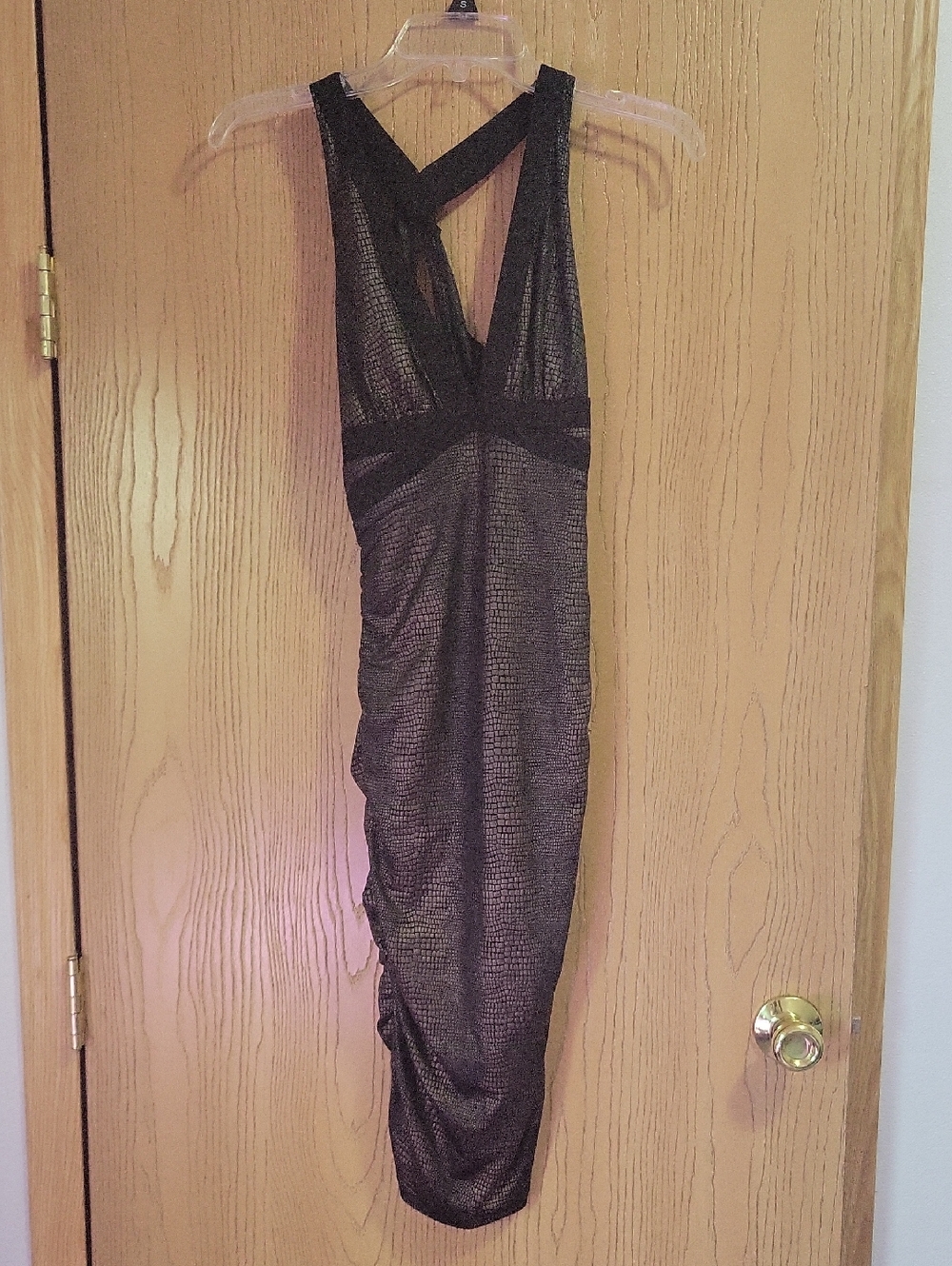 Ruched Snakeskin Dress